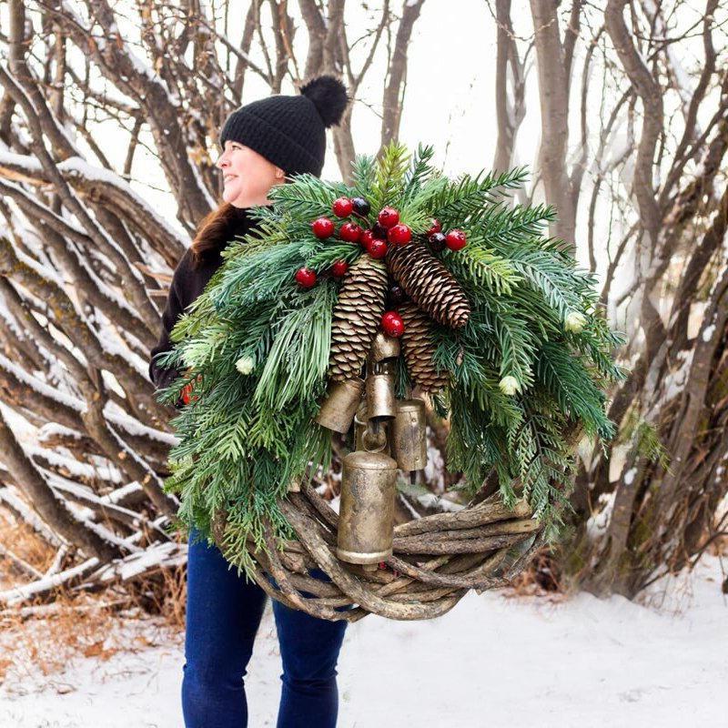 Farmhouse Christmas Wreath, Boho Wreath